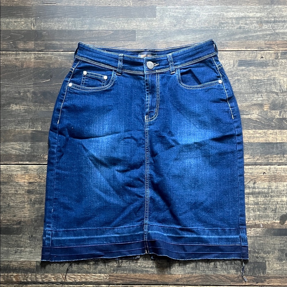 Denim Blue Midi Skirt
